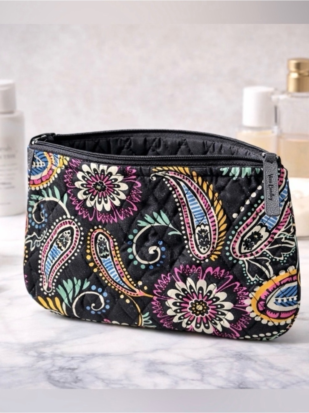 Vera Bradley Quilted Paisley Zipper Pouch Clutch Cosmetic Bag
